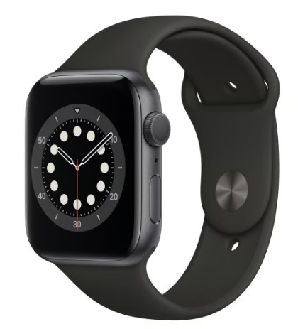 Apple Watch (Series 6) 2020 GPS 44 mm - Aluminio Gris espacial - Correa deportiva Negro