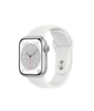 Apple Watch (Series 8) 2022 GPS 41 mm - Aluminio Plata - Correa deportiva Blanco