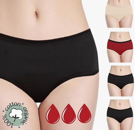 Bragas Menstruales absorbentes = 2 tampones - Lavables - Algodón - Ecológicas para Menstruación