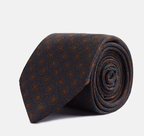 Corbata geometrica vintage azul marino SILBON