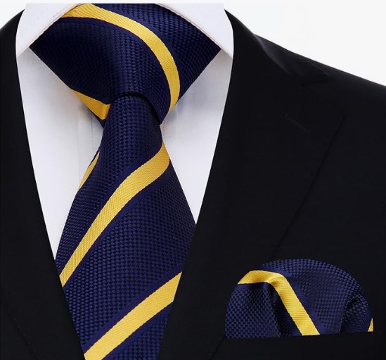 HISDERN Corbatas para Hombre Corbata Rayas Corbata Panuelo Corbatas y Bolsillo de Cuadrada Conjunto