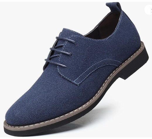 Asifn Oxford Zapatos Casuales con Cordones de Cuero de Gamuza clásico para Hombre Zapatos Bajos de Terciopelo de Negocios británicos Transpirables