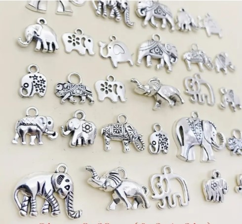 30 piezas de plata antigua Charms de elefante, aleación de zinc