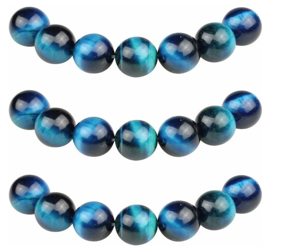 MJDCB 6mm 60 piezas Cuentas de Piedra Ojo de Tigre Azul Cielo Redondas Sueltas Piedras Semipreciosas Naturales