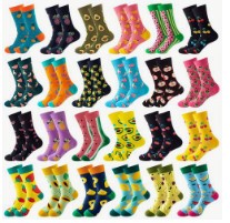 8 pares/12 pares de calcetines hasta la mitad de la pantorrilla para mujer con modernos estampados de frutas como aguacate, sandía, plátano y piña, perfectos para un look urbano con estilo.
