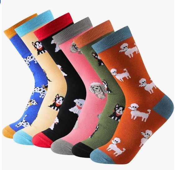 Calcetines de Media Caña Estampados para Mujer. Calcetines Estampados Divertidos y Básicos para Uso Diario. 80% Algodón. Pack de 6 Pares. Tallas 35-42