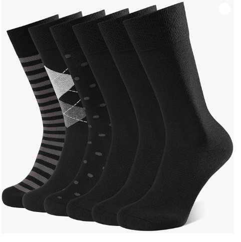 Closemate 6 Pares Calcetines Ejecutivos Hombre Algodon Negros