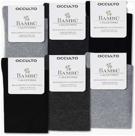 Occulto Calcetines Bambú para Hombre & Mujer 6 Pares (modelo: Jona)
