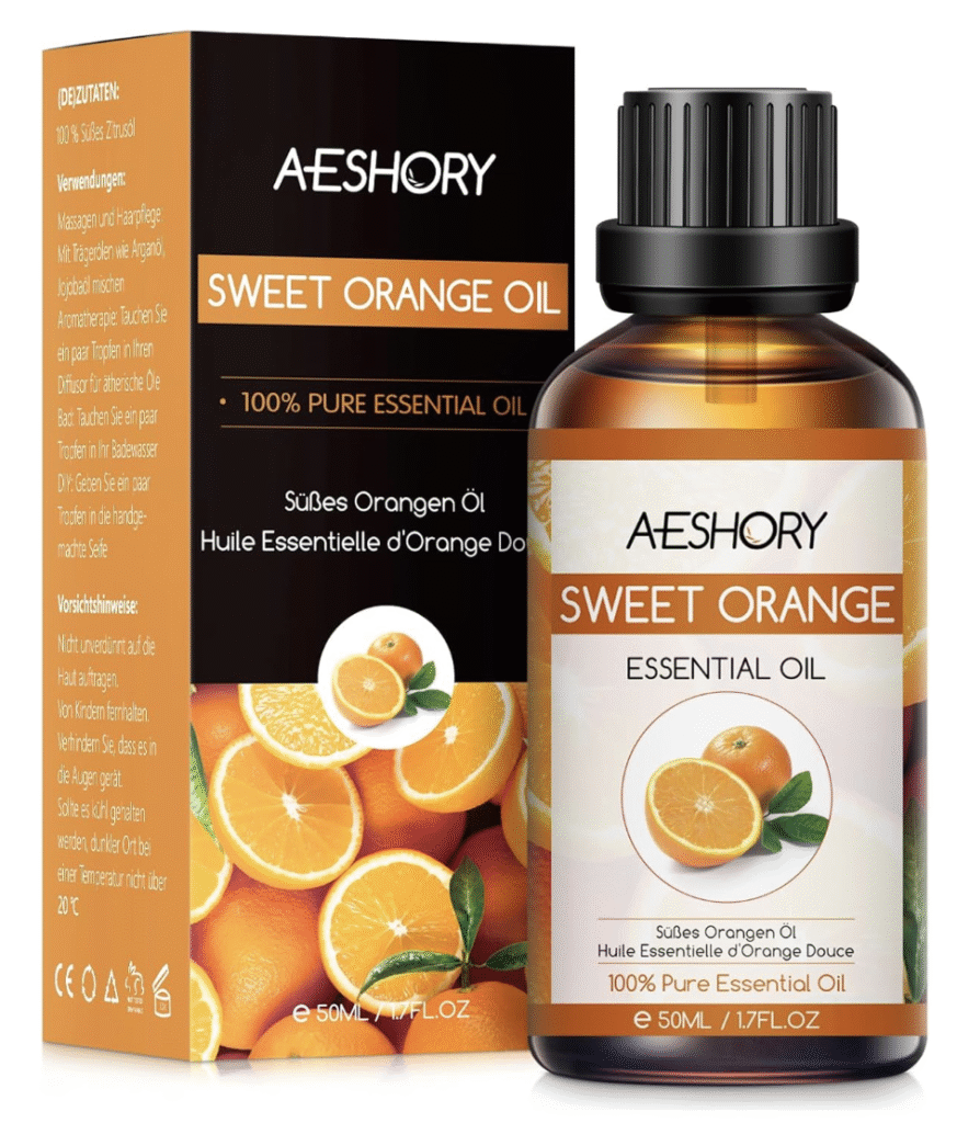 Aceite Esencial de Naranja Dulce 50ml, Grado Terapéutico, 100% Naturales Puros Aceites Esenciales de Aromaterapia para Humidificador Difusores, Masaje, Baño, Cuidado del Cabello y la Piel