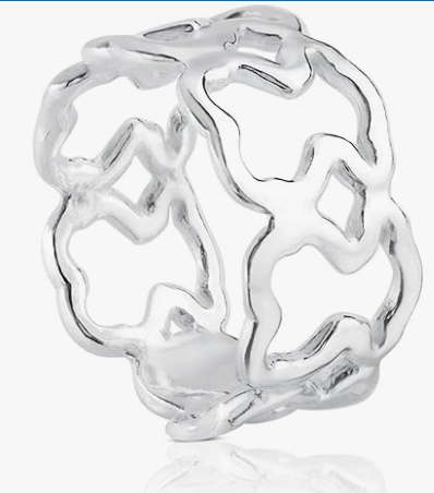 TOUS Anillo de Plata de Primera Ley para Mujer con Motivo de 0,96 cm