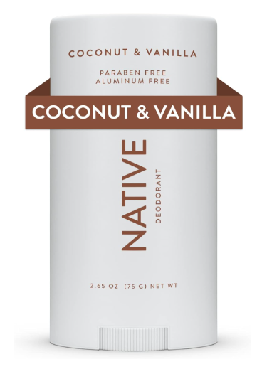 Native Desodorante Natural para Mujeres y Hombres – Sin Alcohol ni Aluminio – Aroma a Coco y Vainilla – Con Manteca de Karité, Aceite de Coco y Bicarbonato – Control del Olor por 72 Horas (75ml)