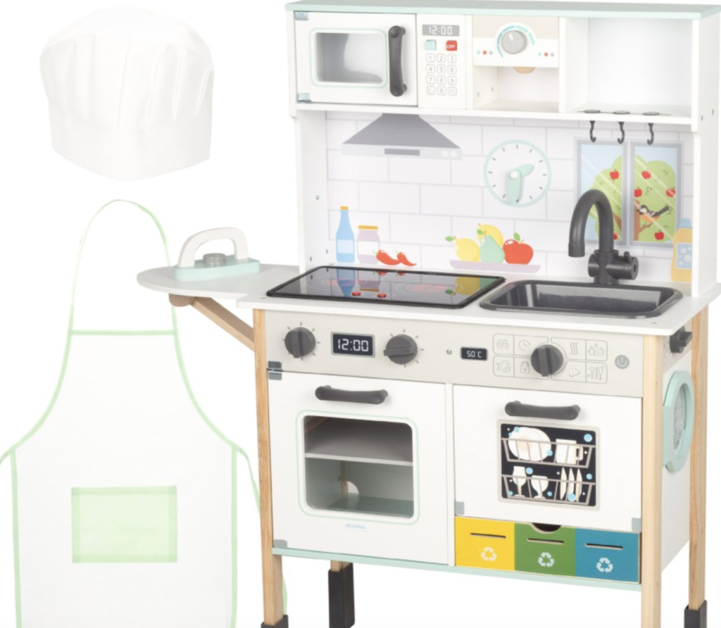 WOOMAX Cocina de madera eléctrica con accesorios