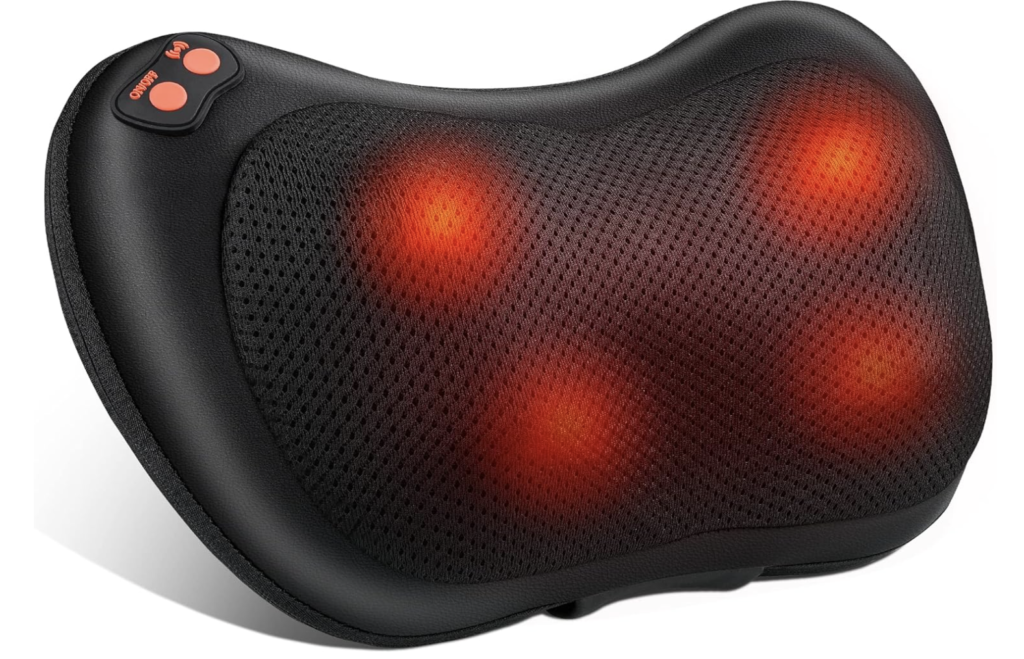 Cojín de Masaje Eléctrico Masajeador Almohada Masajeador Shiatsu con 3 Niveles de Tejidos para Cuello Hombros Espalda Piernas Pies Alivio del Dolor Muscular para Oficina Hogar